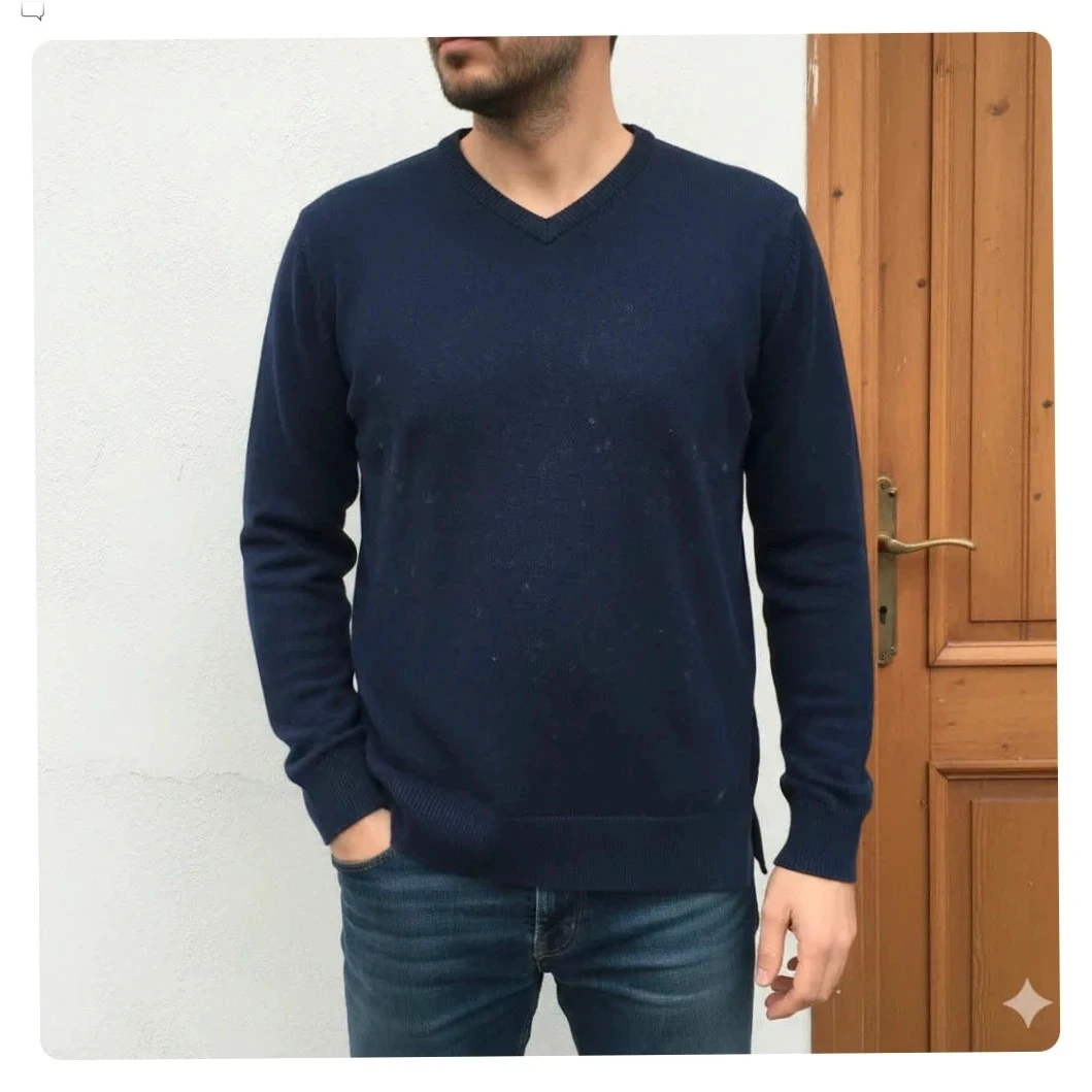 Jersey de cuello en V para hombre Tissaia Basics talla 42/44 azul marino – photo 5